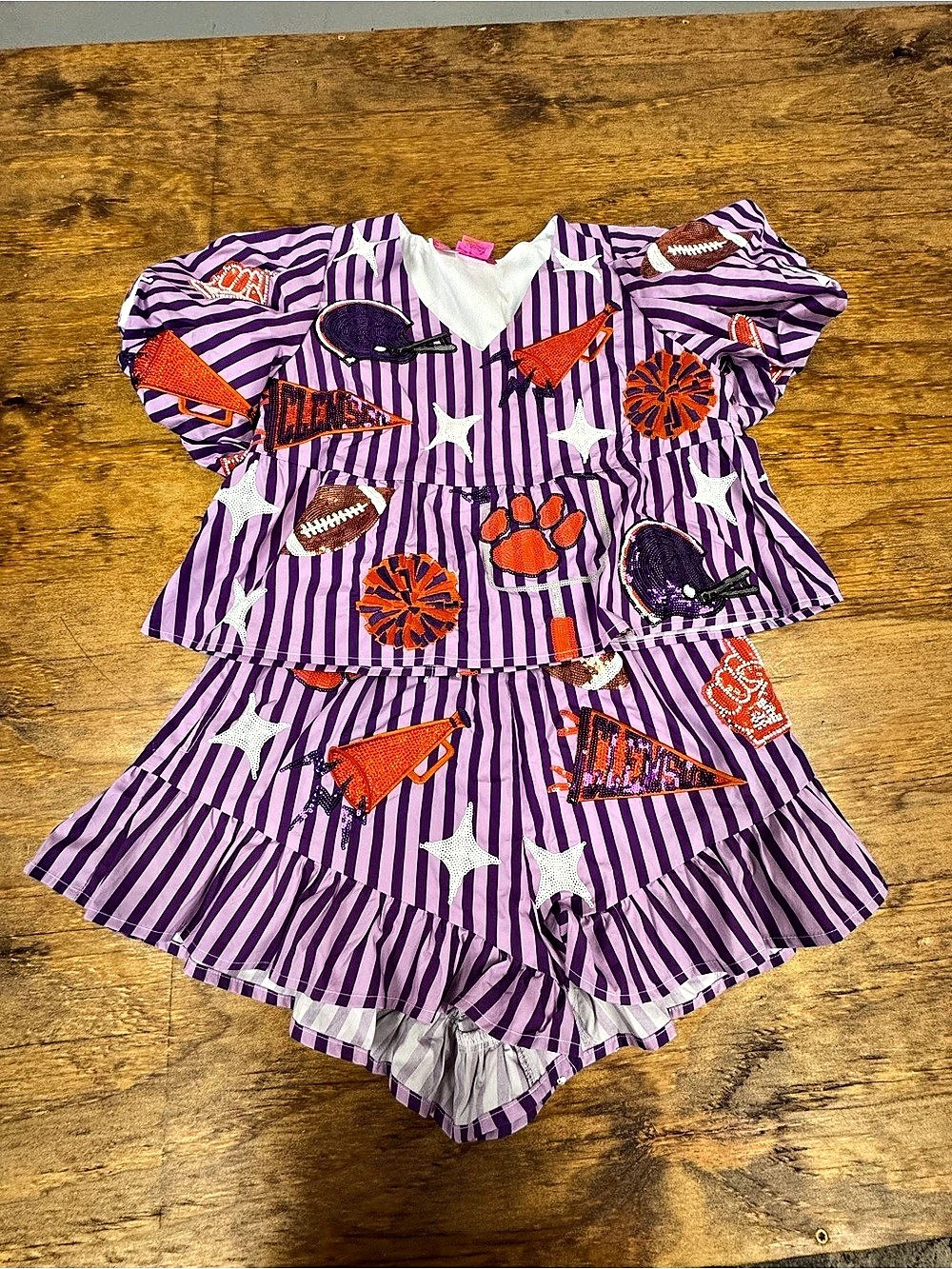Clemson Set - XS Purple Striped